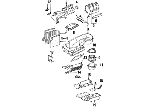 1998 Saturn SC1 Air Conditioner Motor Asm, Blower Diagram for 21031332