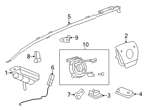 2013 Chevrolet Traverse Air Bag Components Front Seat Air Bag Diagram for 23306550