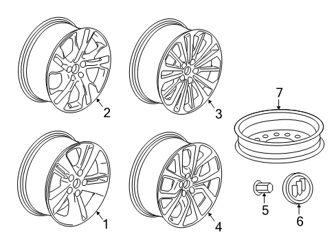 2019 Buick Regal Sportback Wheels Wheel, Alloy Diagram for 13463432