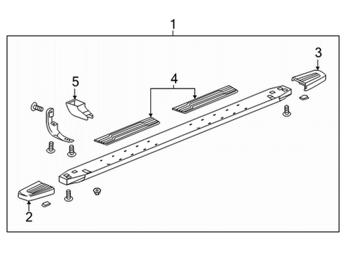 2020 Chevrolet Silverado 2500 HD Running Board Step Bar Assembly Diagram for 84212739