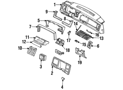 1993 Chevrolet Blazer Instrument Panel Door Asm-Instrument Panel Compartment *Dark Gray* *Gray Diagram for 15682423