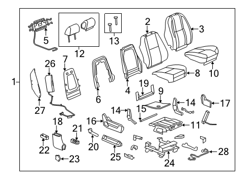 2014 Chevrolet Silverado 2500 HD Front Seat Components Seat Assembly Diagram for 20904126
