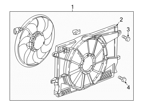 2017 Chevrolet Cruze Cooling System, Radiator, Water Pump, Cooling Fan Fan Shroud Diagram for 13356683