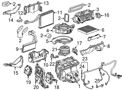 2014 Cadillac CTS Air Conditioner Expansion Valve Diagram for 19129999