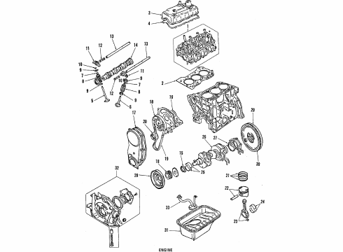 1986 Chevrolet Sprint Engine Parts, Mounts, Cylinder Head & Valves, Camshaft & Timing, Oil Pan, Oil Pump, Crankshaft & Bearings, Pistons, Rings & Bearings Oil Filter Diagram for 25011520
