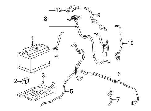 2014 GMC Sierra 3500 HD Battery Cable Asm-Auxiliary Battery Positive (RH Proc) Diagram for 20943122