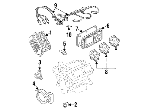 1997 Pontiac Grand Prix Ignition System Spark Plug Diagram for 19308033