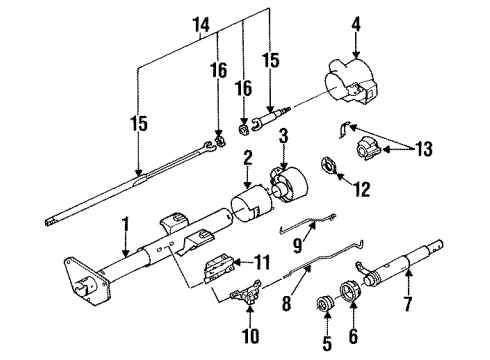 1993 Buick Roadmaster Switches Cover Asm, Steering Column Lock Housing Diagram for 26026508