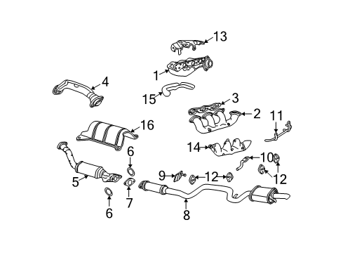 2002 Buick Regal Exhaust Manifold Converter & Pipe Gasket Diagram for 10328740