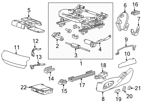2018 Cadillac CTS Tracks & Components Lower Bracket Diagram for 22986184