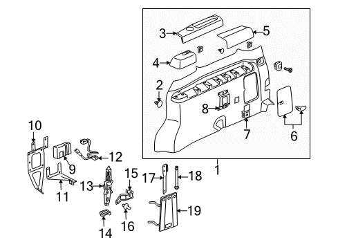 2006 Chevrolet Uplander Interior Trim - Side Panel Bracket-Accessory Power Receptacle Diagram for 15119773