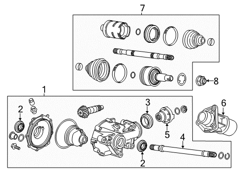 2017 Cadillac ATS Carrier & Front Axles Axle Seal Diagram for 15919548
