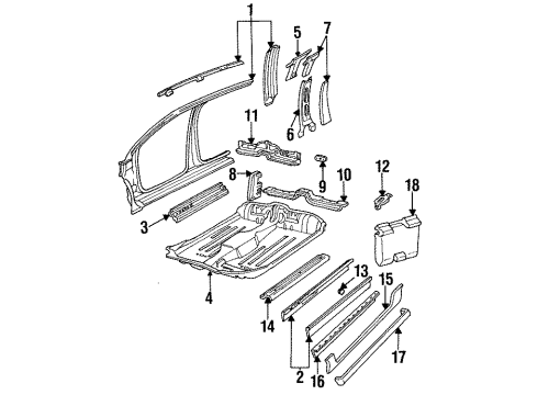 1994 Buick Skylark Rocker Panel, Exterior Trim, Floor, Uniside Box Assembly Plug Diagram for 22579564