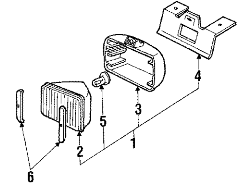 1988 Pontiac Firebird Fog Lamps Lamp Pkg - Fog Clear W/O Covers *Black Housing)(I Diagram for 999451