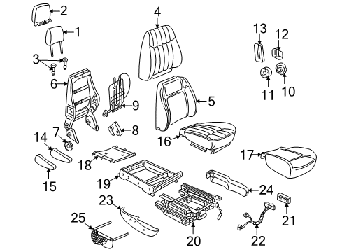 1997 Chevrolet Venture Power Seats Pocket Asm, Driver Seat Cushion Map Diagram for 88893041