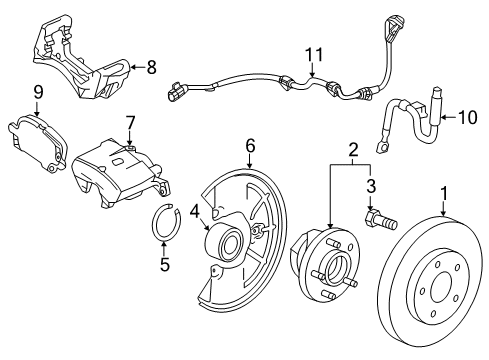 2019 Chevrolet Trax Brake Components Rotor Diagram for 23118342