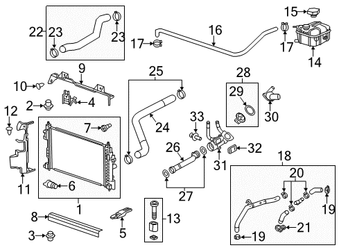 2014 Chevrolet Malibu Powertrain Control Cowl Trim Clip Diagram for 96435599