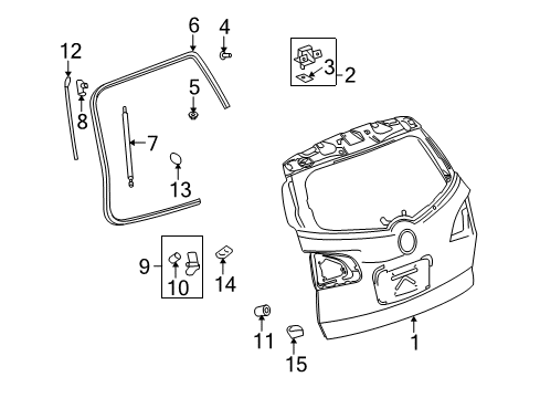 2014 Chevrolet Traverse Gate & Hardware Nut, Trans Mount Diagram for 11516747