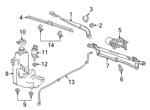 2015 GMC Canyon Wiper & Washer Components Grommet-Windshield Washer Pump Diagram for 22962746
