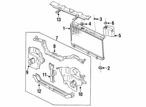 1991 Geo Storm Radiator & Components Cap, Coolant Recovery Reservoir Diagram for 94382573