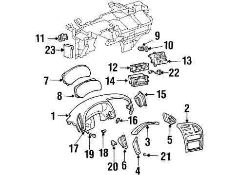 2002 Oldsmobile Aurora Cluster & Switches, Instrument Panel Ignition Switch Diagram for 25721650