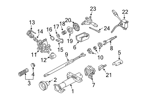 2000 Chevrolet Cavalier Housing & Components Cylinder & Keys Diagram for 25832353