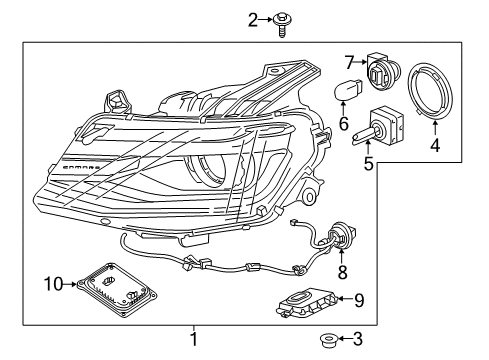 2018 Chevrolet Camaro Headlamps Composite Headlamp Diagram for 84364823