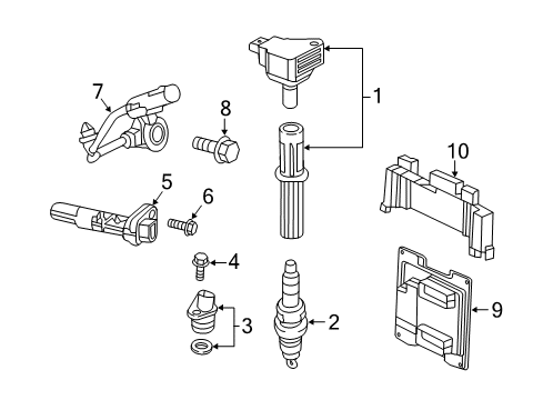 2019 Chevrolet Spark Ignition System Spark Plug Diagram for 12637197