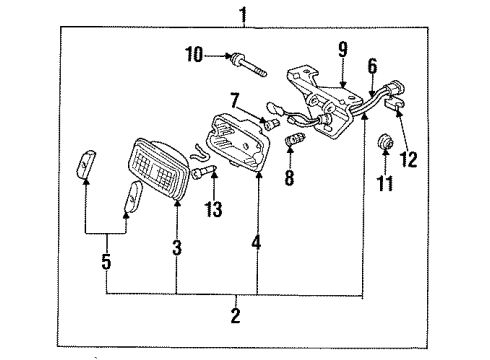 1994 Pontiac Grand Prix Fog Lamps Lamp Asm-Front Fog Diagram for 16512529