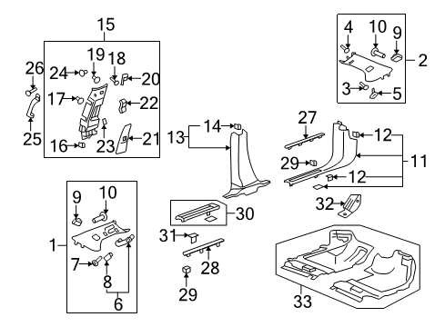 2015 Buick Enclave Interior Trim - Pillars, Rocker & Floor Grip Handle Plug Diagram for 15850343