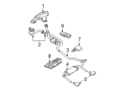1997 Chevrolet Camaro Exhaust Manifold Oxidation Catalytic Converter Assembly (W/ Exhaust Pipe) Diagram for 12560407