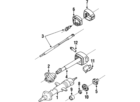 1989 Chevrolet Beretta Steering Column Assembly Cylinder, Steering Column Lock & Ignition Switch Diagram for 26004342