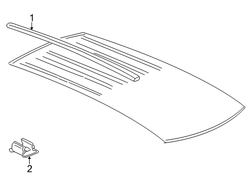 2006 Saturn Relay Exterior Trim - Roof Molding Retainer Diagram for 10401038