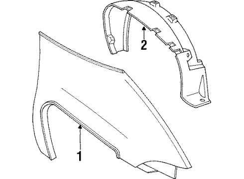 1990 Oldsmobile Silhouette Fender & Components Fender-Front Diagram for 10148713