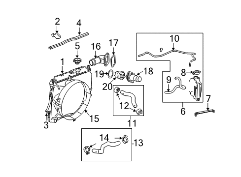 2005 GMC Canyon Radiator & Components Seal, Coolant Outlet(O Ring) Diagram for 24576967