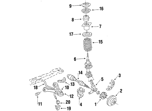 1984 Pontiac Phoenix Front Suspension Components, Lower Control Arm, Stabilizer Bar Front Wheel Bearing (W/Bearing) Diagram for 7470002