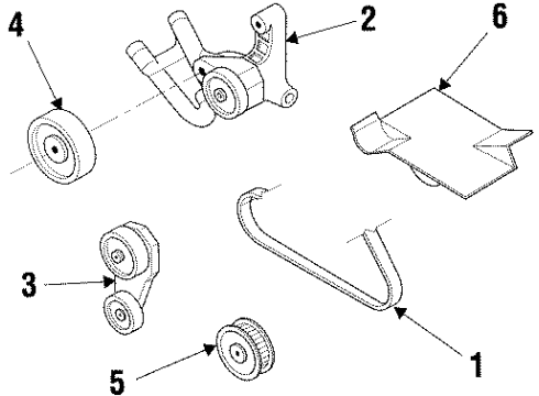 1998 Pontiac Grand Prix Belts & Pulleys Belt, Water Pump & A/C Compressor & Generator & P/S Pump Diagram for 19244954