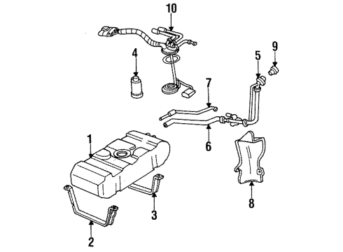 1994 Pontiac Trans Sport Fuel System Components Fuel Tank Meter/Pump SENDER Diagram for 25162589