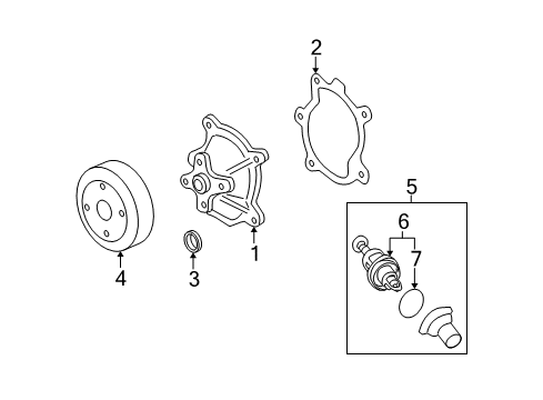 2009 Saturn Vue Cooling System, Radiator, Water Pump, Cooling Fan Pulley Diagram for 12577763