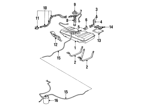1991 Chevrolet Caprice Fuel System Components Shield-Fuel Tank Front Diagram for 10156939