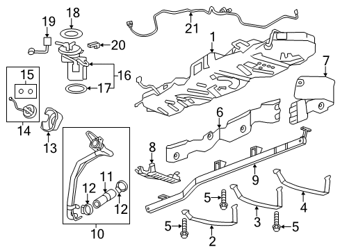 2009 Buick Enclave Fuel Supply Front Shield Diagram for 15136026
