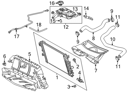 2015 Chevrolet Corvette Radiator & Components HOSE-RAD OTLT Diagram for 84318671
