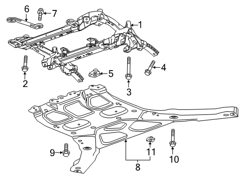 2017 Cadillac ATS Suspension Mounting - Front Lower Shield Diagram for 23379352