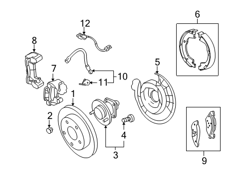 2010 Chevrolet Equinox Brake Components Front Pads Diagram for 13237753
