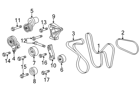 2015 Cadillac CTS Belts & Pulleys Serpentine Belt Diagram for 12648981