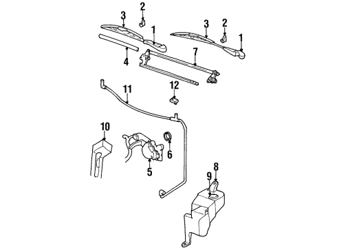 1999 Buick LeSabre Wiper & Washer Components Arm Asm-Windshield Wiper Diagram for 25695425