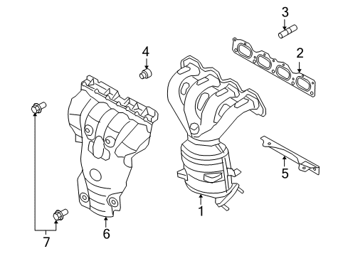 2008 Saturn Astra Exhaust Manifold Exhaust Manifold Stud Diagram for 24454371
