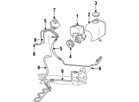 1995 Chevrolet Monte Carlo P/S Pump & Hoses, Steering Gear & Linkage Power Steering Pump Diagram for 26046847
