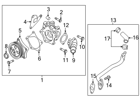 2020 Chevrolet Spark Water Pump Pipe Assembly Diagram for 12649874