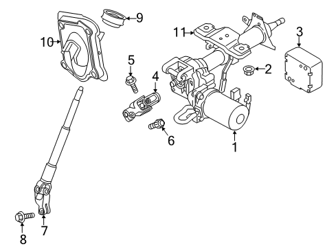 2018 Chevrolet City Express Steering Column & Wheel, Steering Gear & Linkage Lower Cover Diagram for 19316663